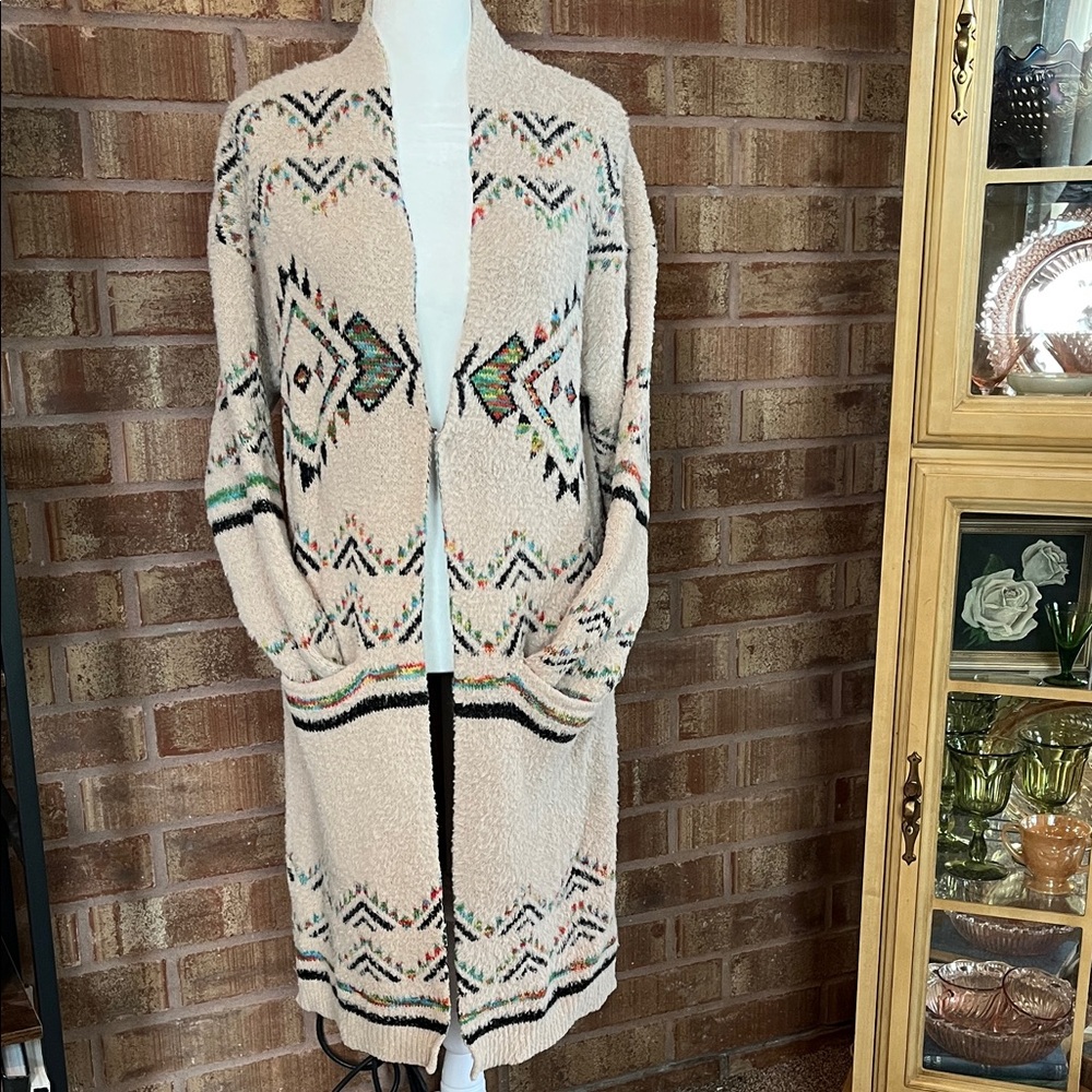 MM by MY MICHELLE Aztec Western Long Cardigan Sweater with Pockets. XL